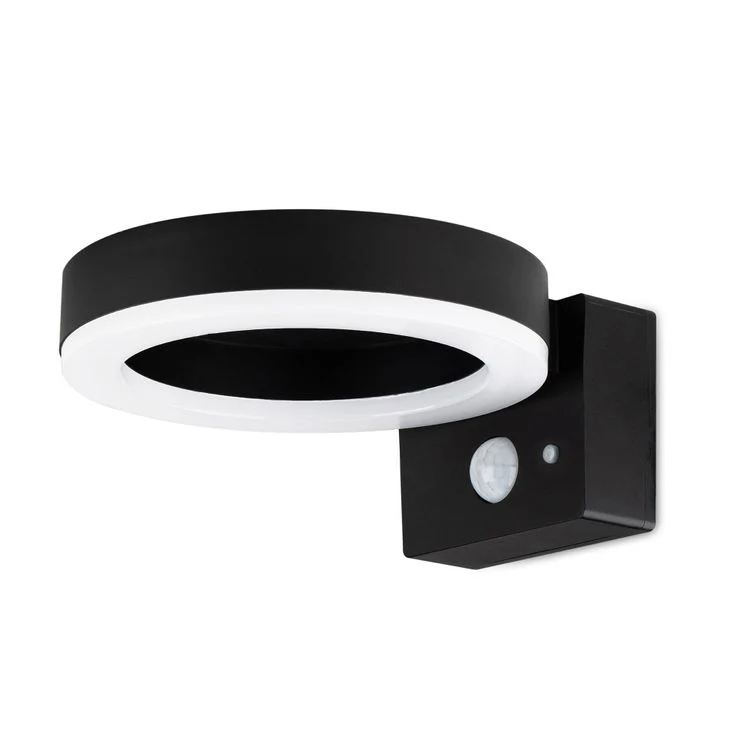 Brendz wandlamp Malabo LED solar verlichting met sensor zwart