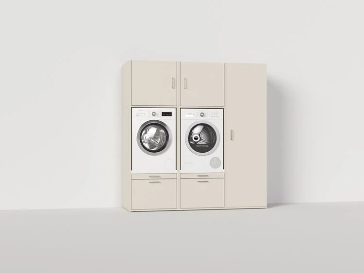 Wastoren kastenwand met lades beige 65x194x207cm