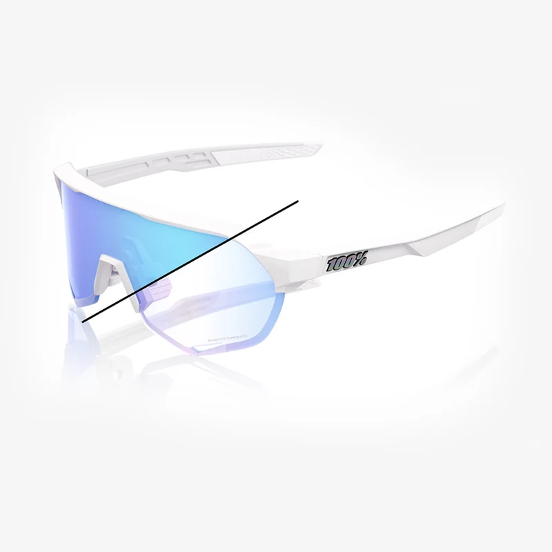 100% S2 / Bastille LE Pearl White Glitter - Blue Mirror Photochromic Lens