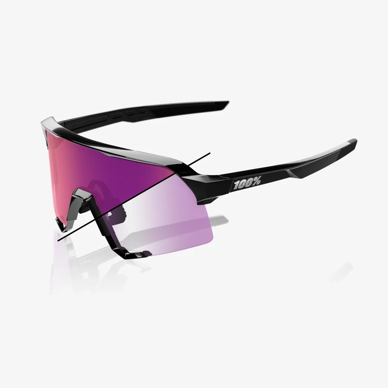 100% S3 / Gloss Black- Kilian Bron LE - Purple Flash Mirror Photochromic Lens
