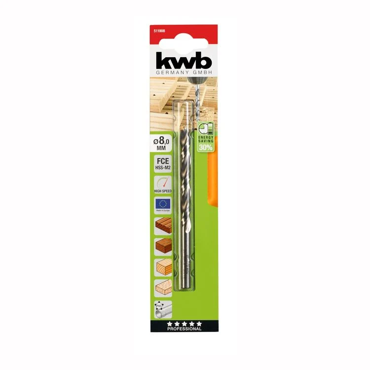 KWB HSS hardhoutboor ø8mm