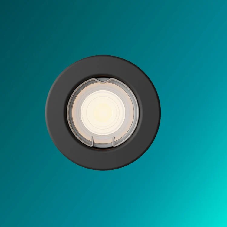 Philips LED inbouwspot Peridot zwart ⌀8,3cm 500lm