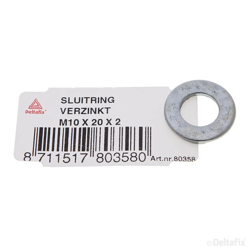 Deltafix sluitring verzinkt staal M10x20x2mm