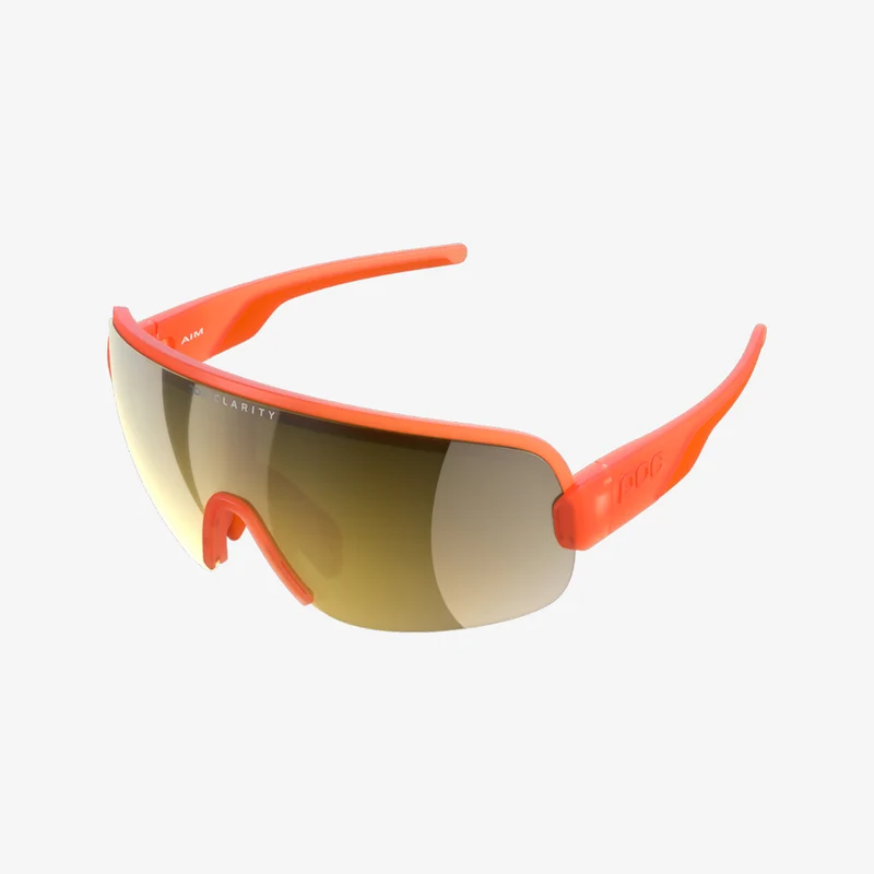 POC Aim Fluorescent Orange / Clarity Road Partly Sunny Gold Mirror