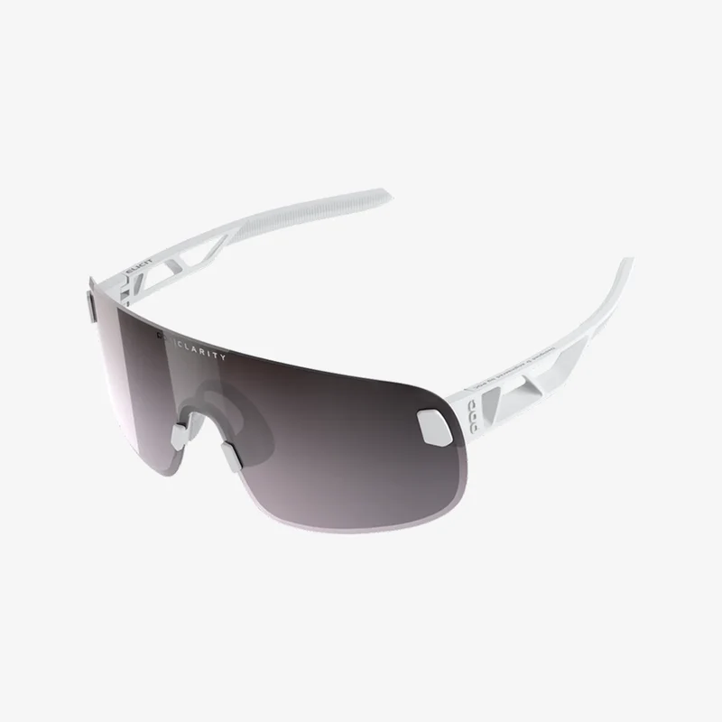 POC Elicit + Hydrogen White / Clarity Road Sunny Silver Mirror & transparente Wechselscheibe