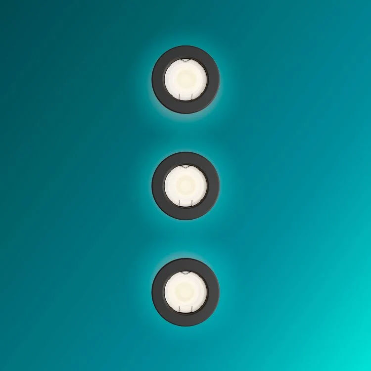 Philips LED inbouwspot Peridot grijs ⌀8,3cm set van 3