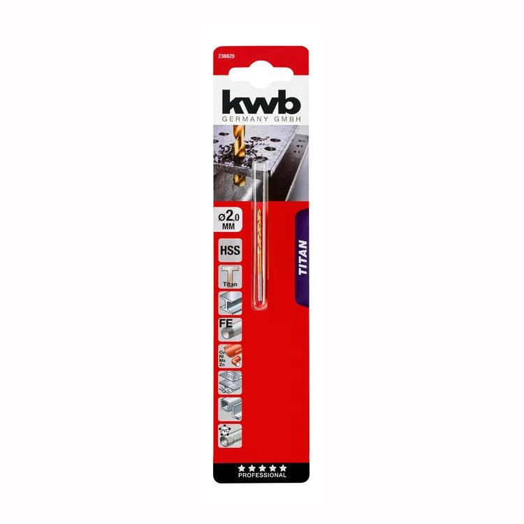 KWB titan metaalboor ø2mm