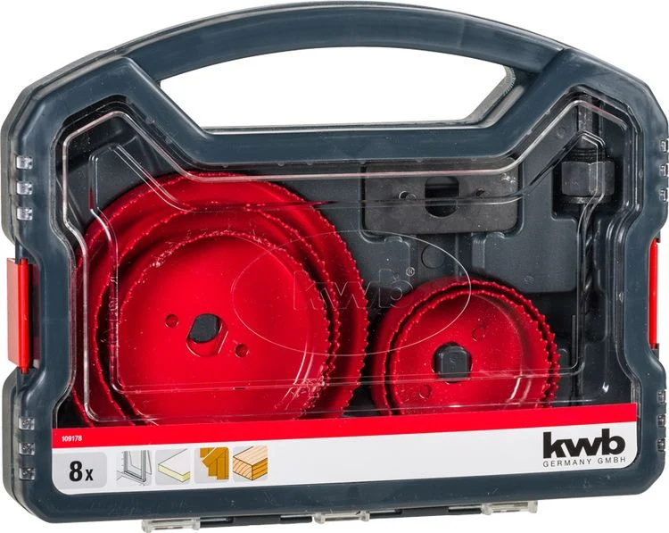 KWB gatenzaagset ⌀68mm, ⌀76mm, ⌀89mm, ⌀102mm, ⌀127mm 8-dlg