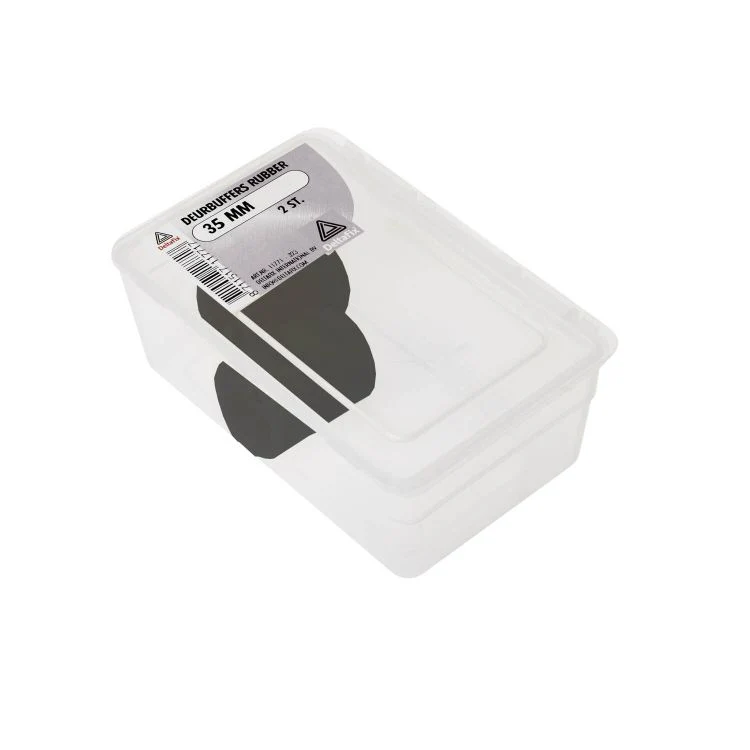 Deltafix deurbuffer zwart rubber 30x30x35mm 2st