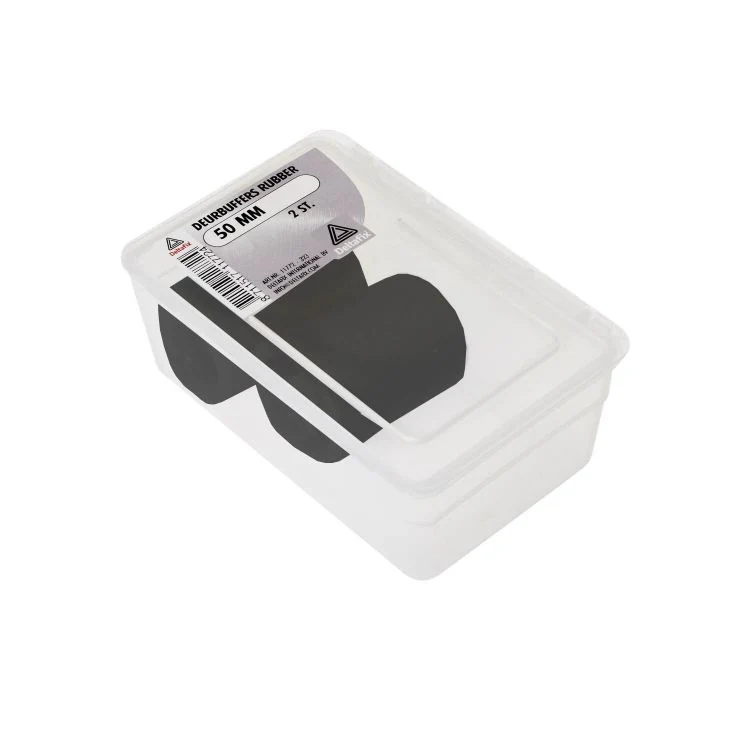 Deltafix deurbuffer zwart rubber 40x40x50mm 2st