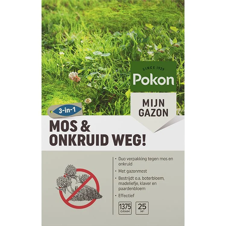 Pokon Mijn gazon mos en onkruid weg 25m² 1,375kg