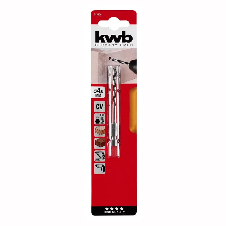 KWB houtboor 1/4'' 6-kant Ø4mm