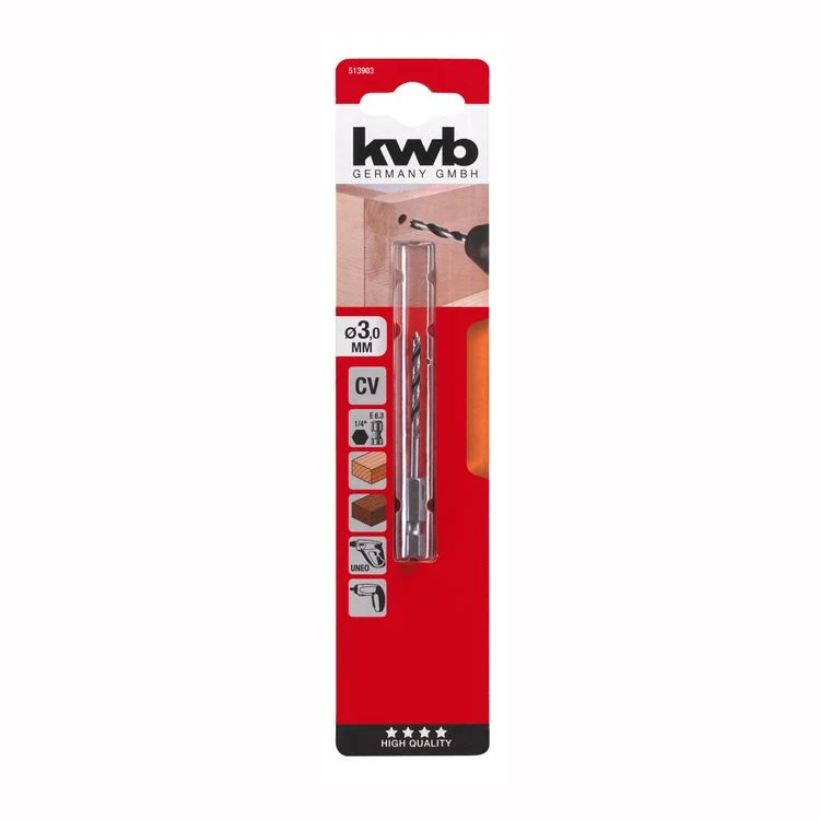 KWB houtboor 1/4'' 6-kant Ø3mm