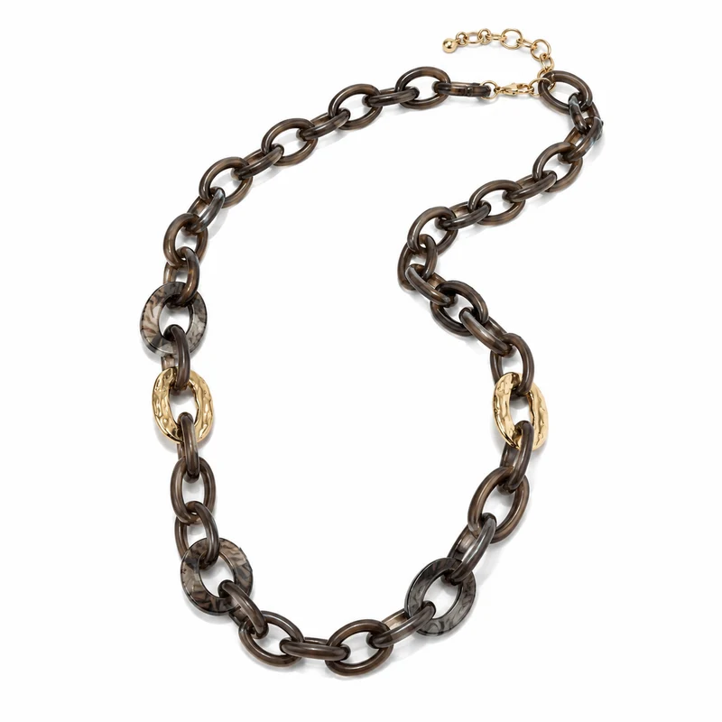 Lange Taupe Schakelketting