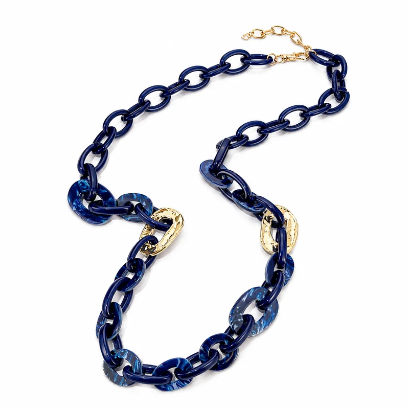 Lange Blauwe Schakelketting