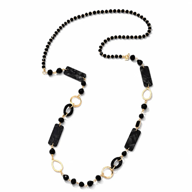 Lange Zwarte Kralenketting