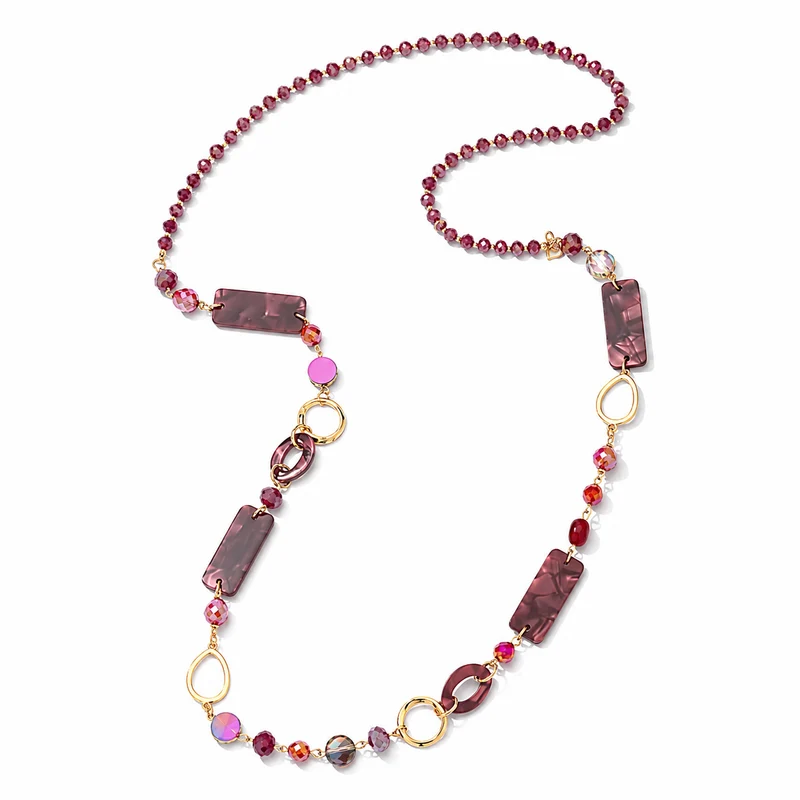 Lange Framboosrode Kralenketting