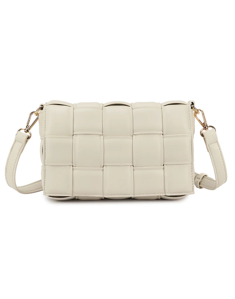 Beige Gevlochten Schoudertas