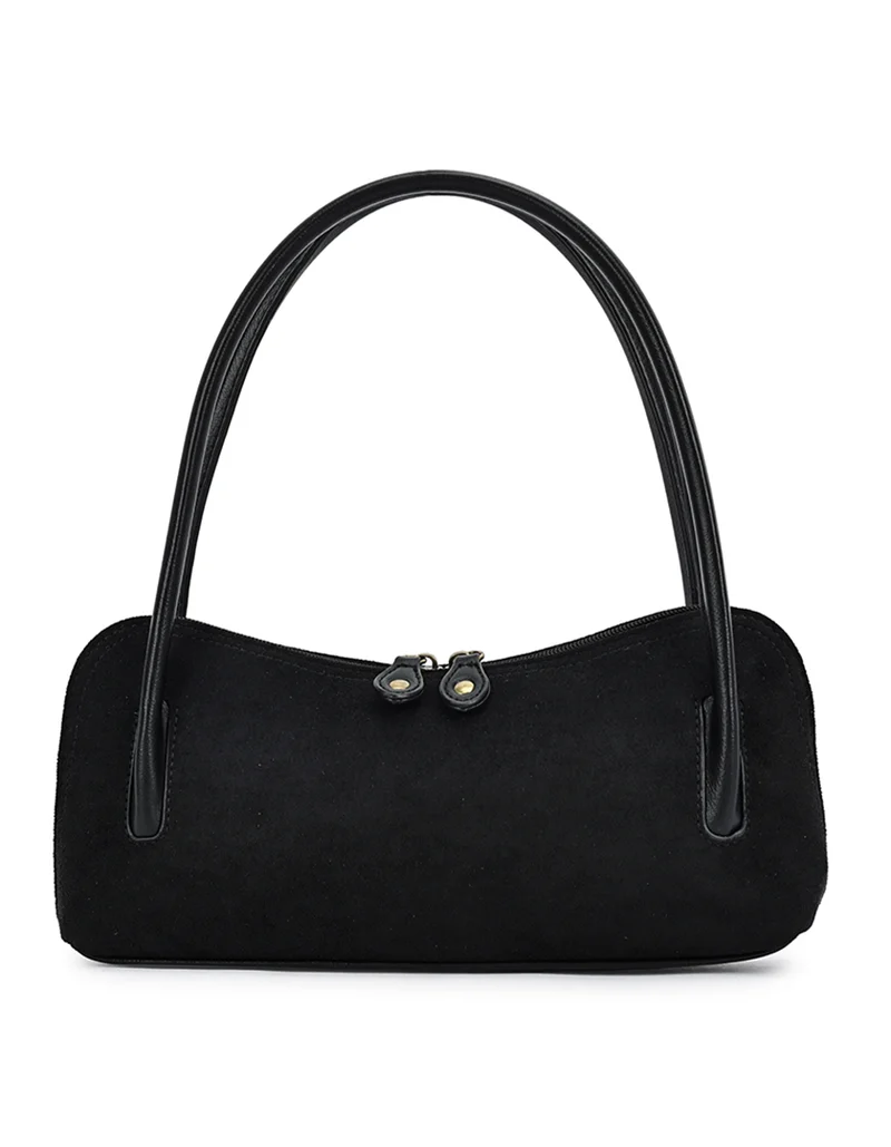 Zwarte Suède Baguette Tas