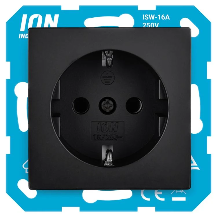 ION Industries inbouw stopcontactdoos 1-voudig randaarde zwart