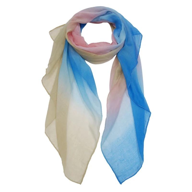 Blauw-Roze Dames Sjaal met Print
