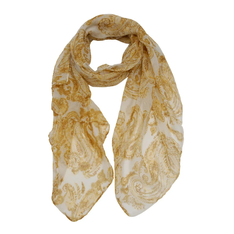 Okerkleurige Dames Sjaal met Print