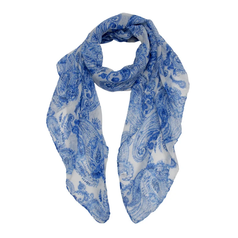 Blauwe Dames Sjaal met Print