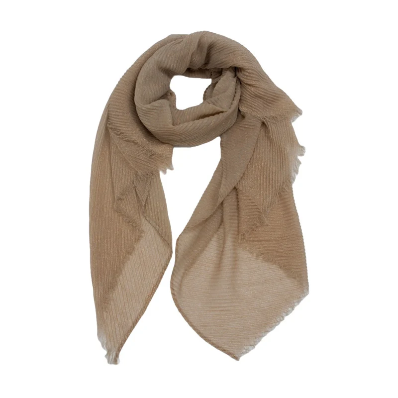 Beige Dames Sjaal met Goudaccent