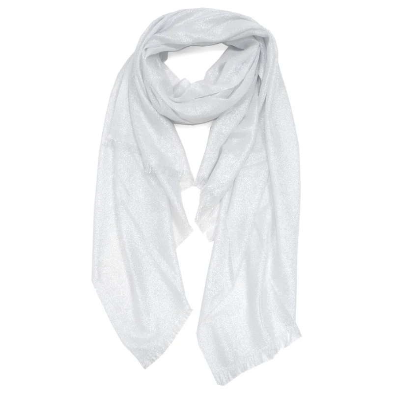 Witte Dames Sjaal met Zilverprint