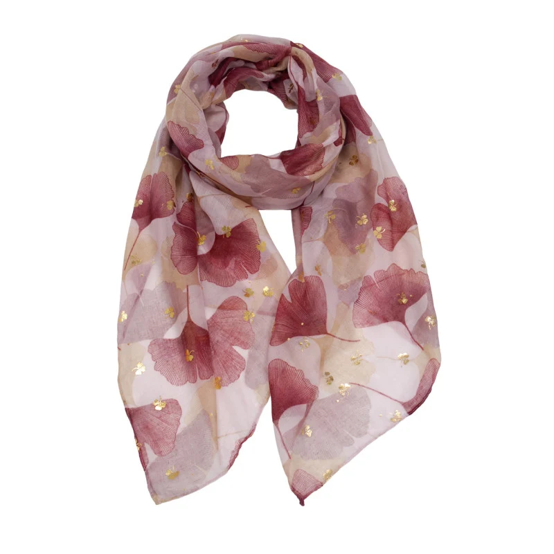 Wijnrode Dames Sjaal met Goudprint