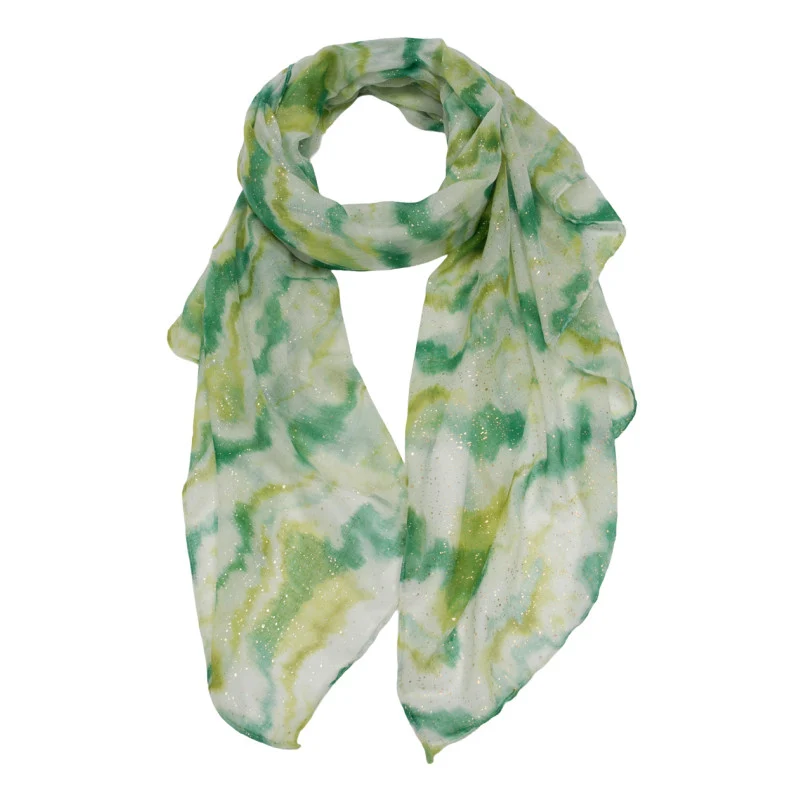 Groene Dames Sjaal met Goudprint