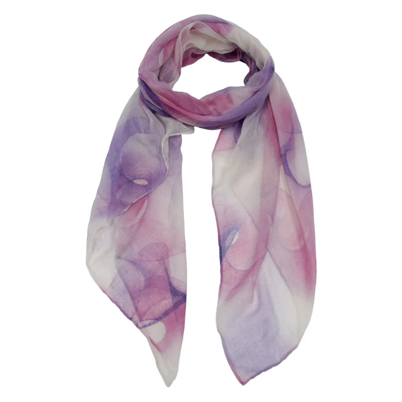 Roze-Paarse Dames Sjaal met Print