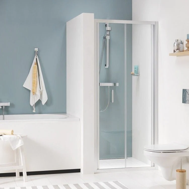 Sealskin Compact Vouwdeur in nis, 800 mm, 6 mm helder veiligheidsglas