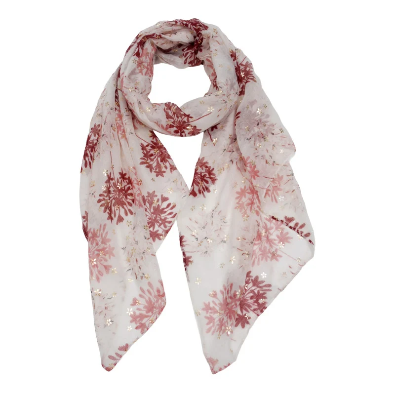 Poederroze Dames Sjaal met Goudprint