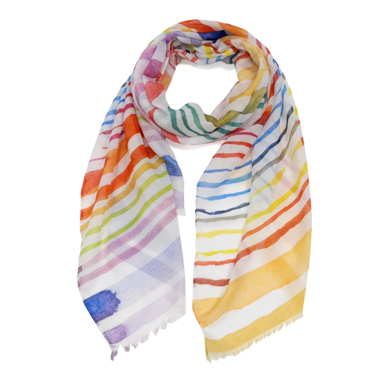 Multicolor Dames Sjaal met Gele Print