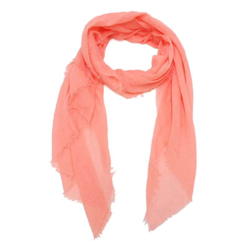 Pastel Zalmkleurige Grote Dames Sjaal