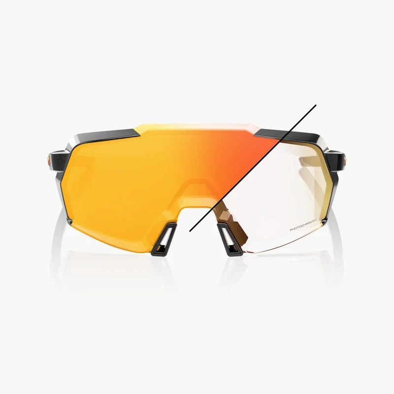 100% Korbin / Gloss Metallic Black Orange Flash Mirror Photochromic Lens