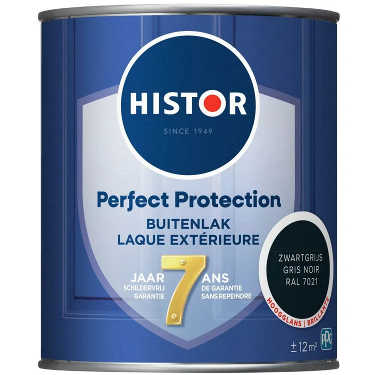 Histor Perfect Protection buitenlak hoogglans RAL7021 zwartgrijs 750ml