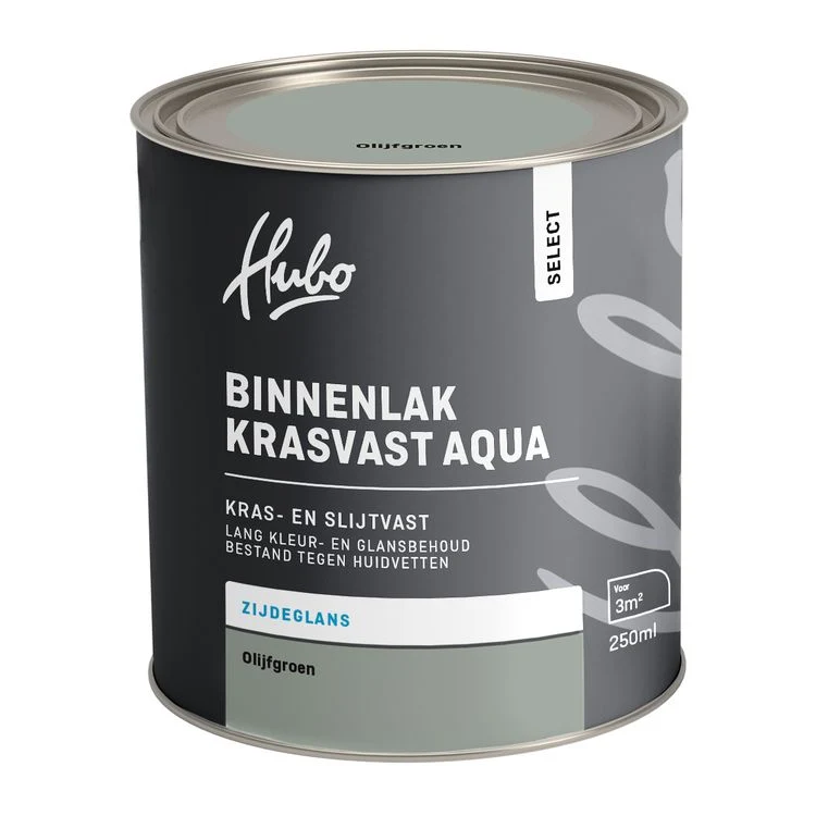 Hubo Select binnenlak zijdeglans olijfgroen 250ml