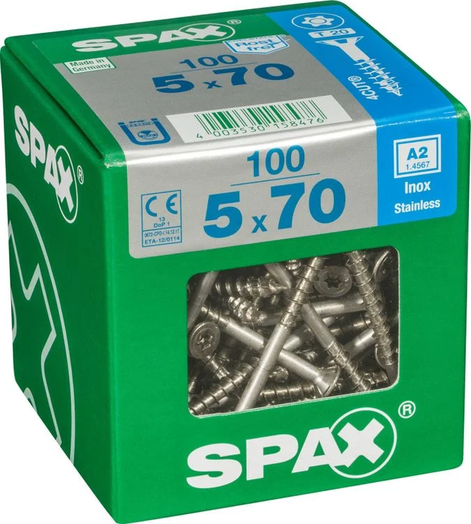 Spax A2 schroef T-star plus verzonken kop 5x70mm 100st
