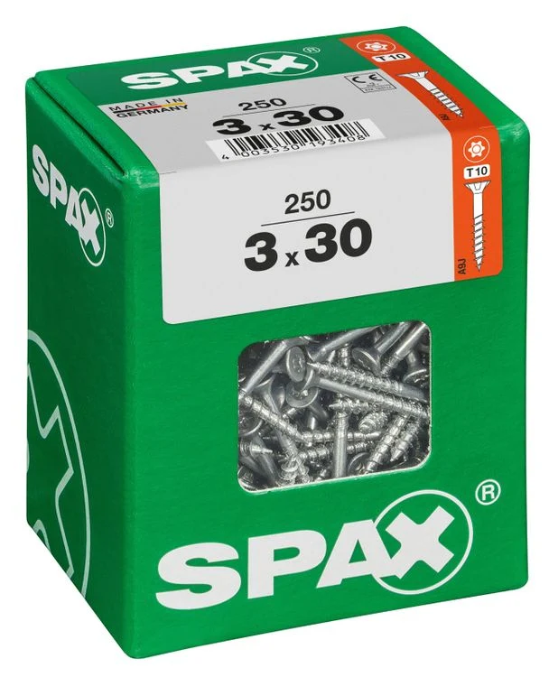 Spax schroef T-star plus verzonken kop 3x30mm 250st