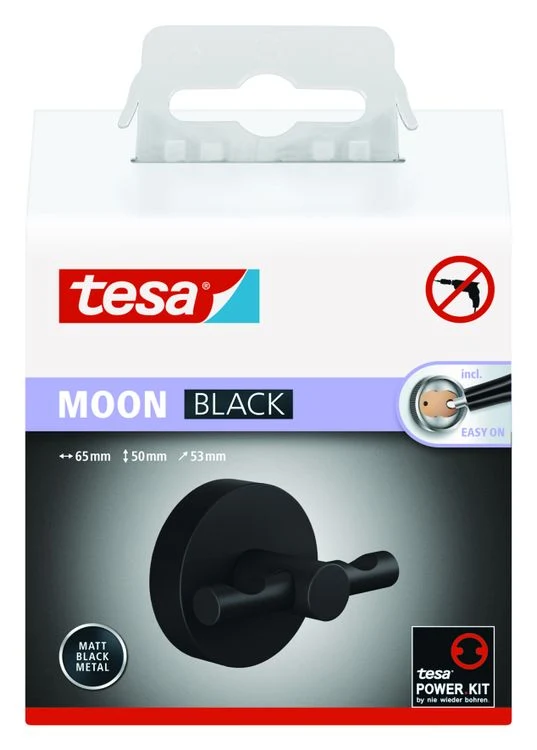 Tesa Moon badjashaak rond metaal lijm kit zwart