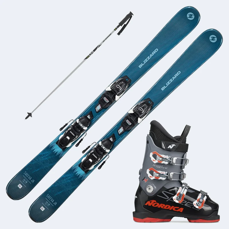 2021 Blizzard Sheeva Twin Junior Skis with SpeedMachine J Boots and Poles