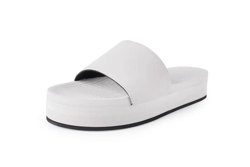 Indosole Women’s Essentials Platform Slides – Sea Salt/Sea Salt Sole Sustainable Footwear