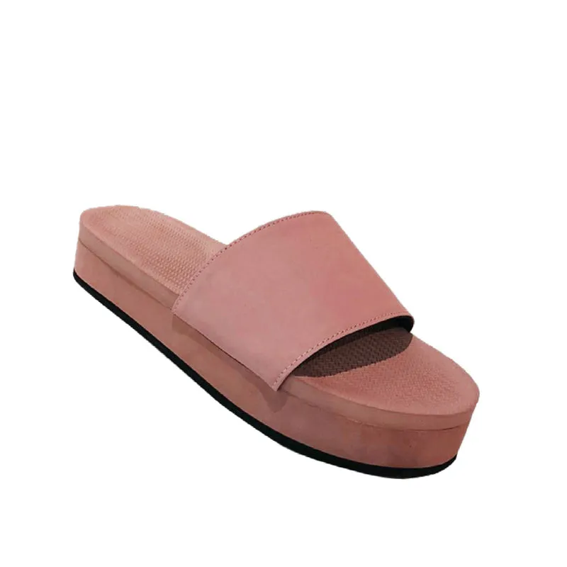 Indosole Women’s Essentials Platform Slides – Rust Sustainable Footwear