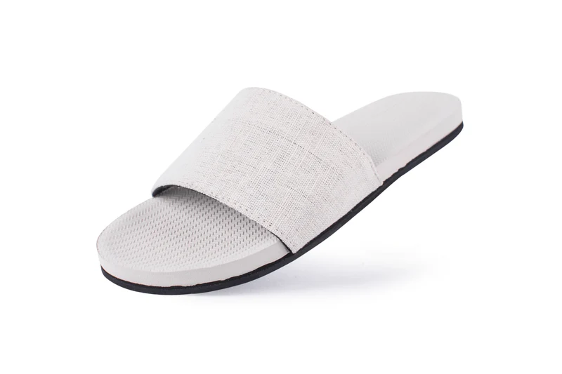 Indosole Women’s Pable Slides – Sea Salt/Natural Sea Salt | Recycled Fabric Eco-Friendly Footwear