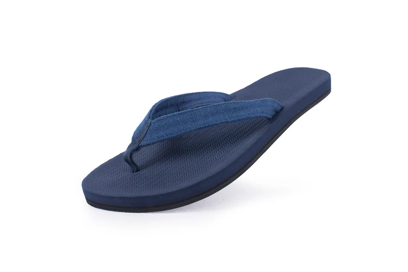 Indosole Recycled Fabric Flip Flops for Women – Pable Flip Flops Women Shore Indigo | Eco-Friendly Footwear
