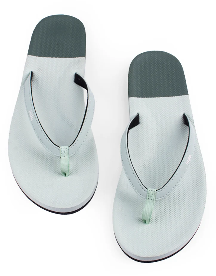 Indosole Women’s Color Block Flip Flops – Light Shore - Sea Salt Eco-Friendly Sandals
