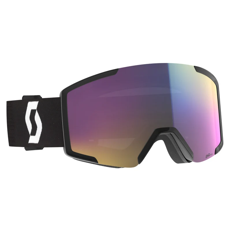 Scott Shield Skibril - Zwart/Wit/Chroom