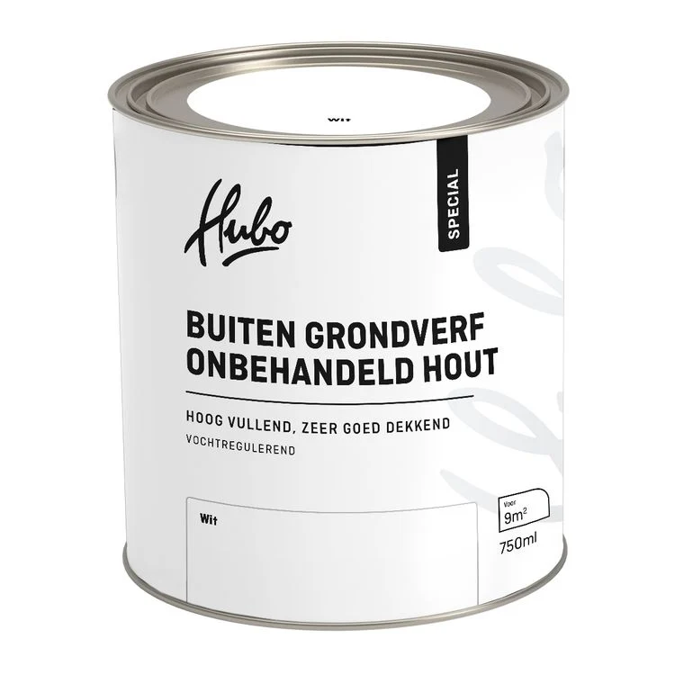 Hubo grondverf mat wit 750ml